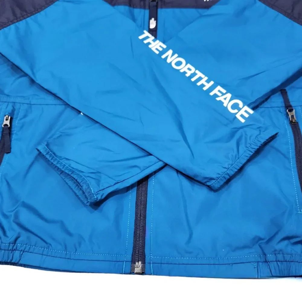 The North Face Boy Cyclone Hoodie Windbreaker Jacket Navy Blue Zipper